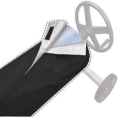 Skyddande överdrag för poolsolfångare, 490 x 96 cm, svart