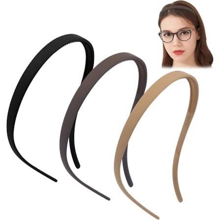 3 Stk. Zigzag Hårbøjle Med Clips, Tynde Hårbøjler til Kvinder, Mat Finish, Skridsikker, Ideel til Briller og Daglig Brug
