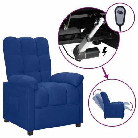 Vidaxl Elektrisk Reclinerfåtölj Blå Tyg Blå