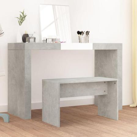 Vidaxl Sminkpall Betonggrå 70x35x45 Cm Konstruerat Trä Grå