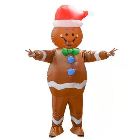 Pepparkaksgubbe Oppustelig Dragt Batteridrevet Temafest Kostume til Show Aktivitet Fest-Perfekt_tfrf