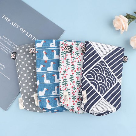 4X Modern Style Portable Bottle Cover väskor Blomtryck Cott