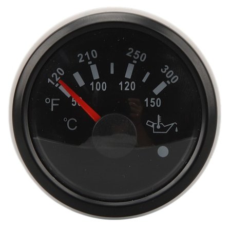 52MM oljetemperaturmätare DC9 till 32V Dubbelskala Pointer Högprecisionssensorer för husbilar Yachts Fiskebåtar Fartyg Svart lock