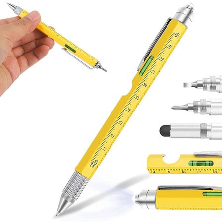 9 i 1 Multiverktygspenna, Kompakt 9-Funktions Fickverktyg För Män, Present Till Honom, Fars Dag Present