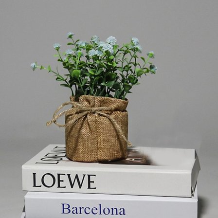 Konstgjorda växter Blomma Dekorativa Små Krukor Bonsai Grön Dekor Växter Födelsedagspresent Heminredning Falska Blommor Väskor
