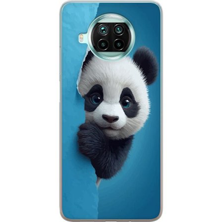 Kompatibel Mobilcover til Xiaomi Xiaomi Mi 10T Lite 5G Sød panda, der kigger gennem papir i en blød 3D-illustration