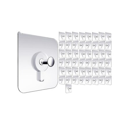 Veggoppheng uten spiker, veggkroker for oppheng, 50 pakker selvklebende veggkroker, bildeoppheng F