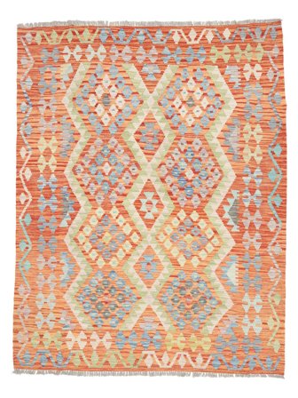 Small Kilim Afghan Old Style Rug 151X201 Wool