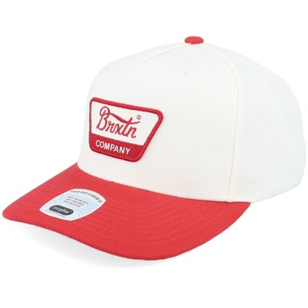 Brixton - Wit adjustable Cap - Linwood C Netplus Crimson/Off White Adjustable @ Hatstore