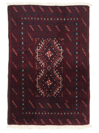 60X88 Tapis D'orient Baloutche Noir/Rouge Foncé (Laine, Perse/Iran)