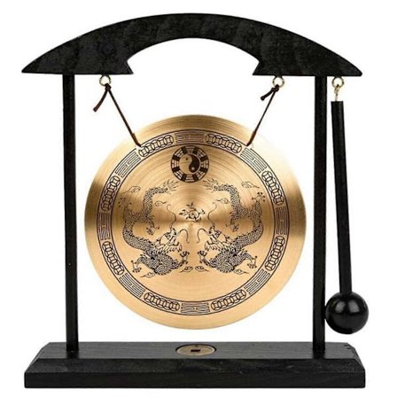 Zen Art Mässing Feng Shui Skrivbordsgong För Hemmakontor Bordsdekor Samlarobjekt