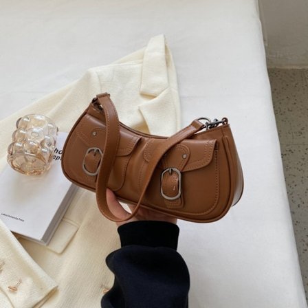 Skinnskulderveske Ny PU-skinnveske BRUN