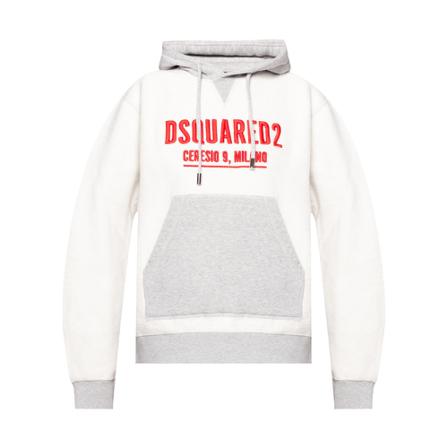Dsquared2 Logo Embroidered Drawstring Hoodie Hvid, Dame