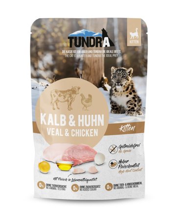 Tundra Pouch Kitten Kalv og Kylling 85g - Våtfôr