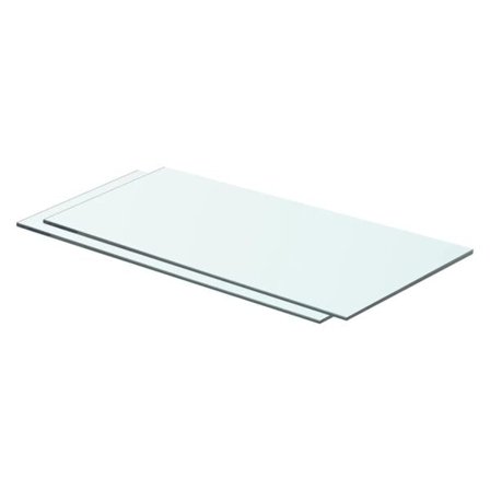vidaXL Hyllplan 2 st glas genomskinlig 60x25 cm