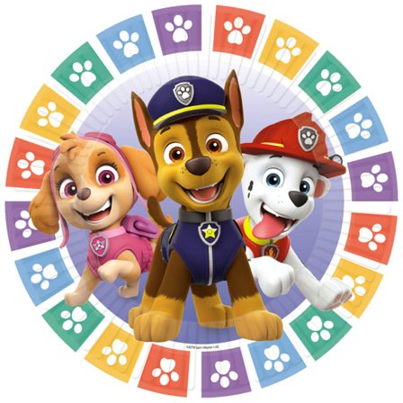 Paw Patrol Pappersassiette 18cm 8-pack - Paw Patrol Kalas Dekoration - Kalaslagret.se