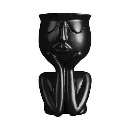 Cactus Planter Muotokuva Veistos Kukkaruukku MUSTA 1 1