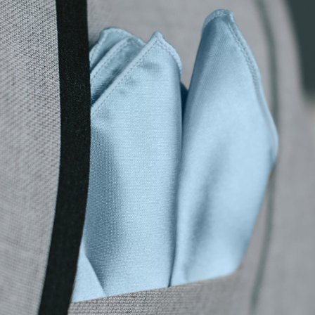 Shiny Baby Blue Basic Pocket Square for Men - Solid Colour Pocket Squares