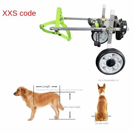Justerbar hundekørestol Mobility Aid Trolley XXS