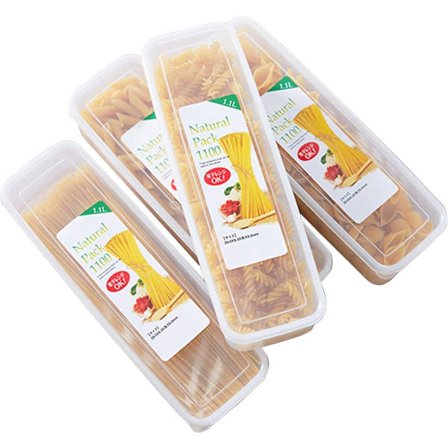 4 stk. køkken spaghetti pasta opbevaringsbokse - nudelboks med låg
