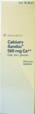 Calcium-Sandoz 500 mg brusetabletter 20 stk