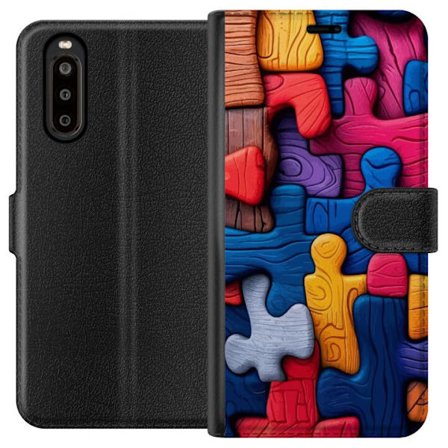 Yhteensopiva Lompakkokotelo Sony Sony Xperia 10 II Leikkisä kuvitus Stitchin kanssa vaaleanpunaisissa omenoissa pehmeässä pastellidesignissa, jossa