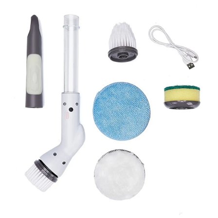 Elektrisk ytborste Elektrisk rengöringsborste med 4 borsthuvuden för kök, kakel