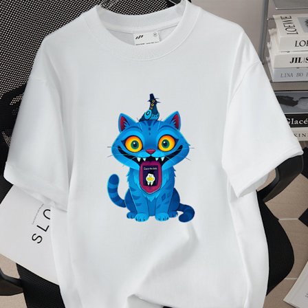 KPop Witch Hunt printet T-shirt, løs bomuld kortærmet