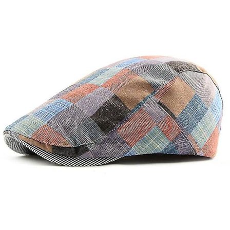 Store Black Friday tilbud! Plaid Gatsby Hat til mænd Ivy Hat Golf Driving Flat Top Taxi Newsboy Cap