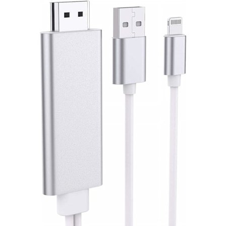 Apple Lightning till HDMI-kabel för iPhone till TV, kompatibel med iPhone iPad till HDMI-kabel, 6FT 1080P Digital AV-adapter HDTV-kabel