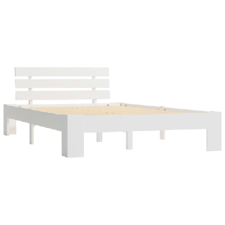 Vidaxl Sängram Vit Massiv Furu 140x200 Cm Vit