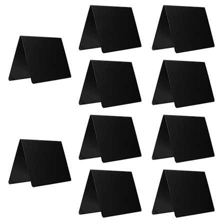 10-pack små svarta tavlor meddelandeskylt skrivbordstavla skylt bröllop liten svart tavla prislapp (10x7,5x5CM, svart)