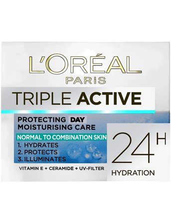 L'Oréal Paris L'oréal Paris Triple Active Day Cream Normal To Combination Skin 50 Ml - Nude - 50 ml