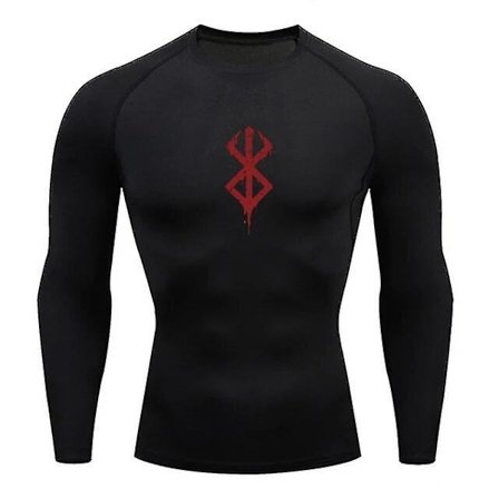 Herre Kompression T-shirt Langærmet Anime Berserk Guts Sport Hurtigtørrende T-shirts Atletisk Gymnastik Stramme Undertrøjer Toppe Tee Mand - WELLNGS