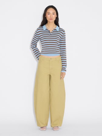 Holzweiler Barrel Wide-Leg Trousers - Khaki - Women's - XL