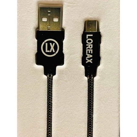Micro USB kabel i metalldesign, 1m, 2.4A.