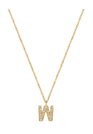 Mockberg Petite Stone Letter W Gold Necklace Smycken & klockor Dam Guld ONESIZE