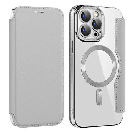 AMORUS Kompatibel til iPhone 13 Pro Cover Kompatibel med MagSafe RFID Kortholder Læder Telefon Cover