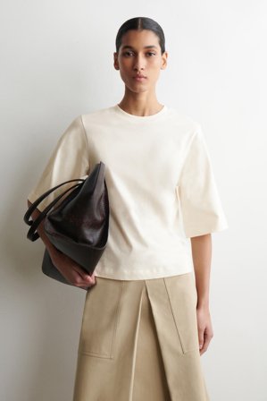 COS Cotton T-Shirt in Beige - Women