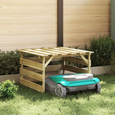 Gräsklippare Garage Brun 84 x 80 x 56 cm Impregnerad furu