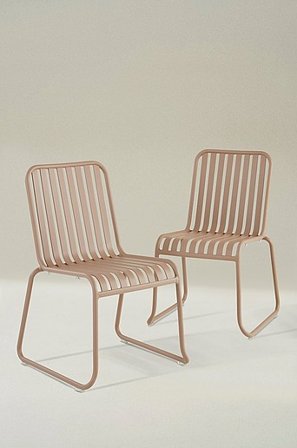 Jotex - Utestol 2-pack Aluminium Beige BELLEVILLE - Köp Utestolar & utepallar hos Jotex