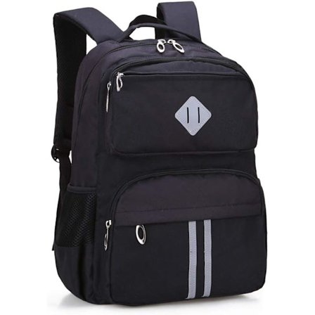 Drenge- og pigebørns multi-lomme vandtæt reflekterende design børneskole taske sort