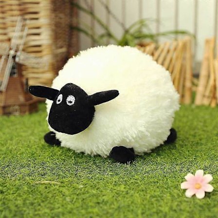 Supersød Shaun the Sheep Kreativ Blød Plyslegetøj Til Børn 30cm Hvid