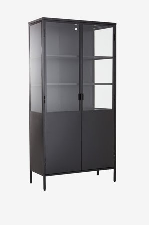 Jotex - Vitrineskap - Mellomstort Svart - BLACKBURN - Kjøp Skap & Vitrineskap hos Jotex