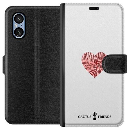 Kompatibel Tegnebogsetui til Sony Sony Xperia 5 V Cactus and Friends - Fingerprint Love