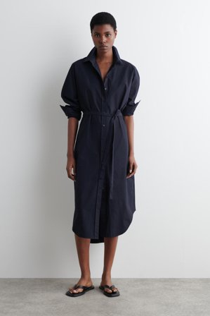 COS Lockeres Hemdkleid Aus Baumwolle in Blau - Frauen