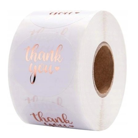 500 stk. Klistermærker Selvklæbende Etiketter - Tak multicolor