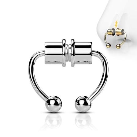 Hästsko Formad "fake" Magnetisk Septun 1 316L Stål (5 Val) Titanium grey