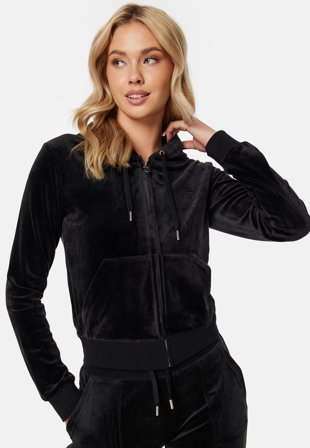 Juicy Couture Robertson Classic Velour Hoodie Black Tøj