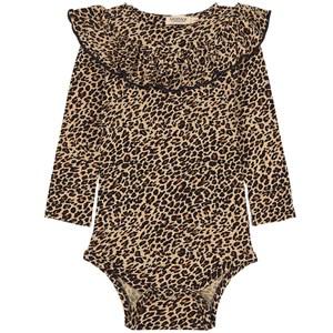 Kids - MarMar Copenhagen Leo Bibbi Printed Baby Body Brown 1-2 Years - All in ones - 1-2 years - Brown - Mädchen